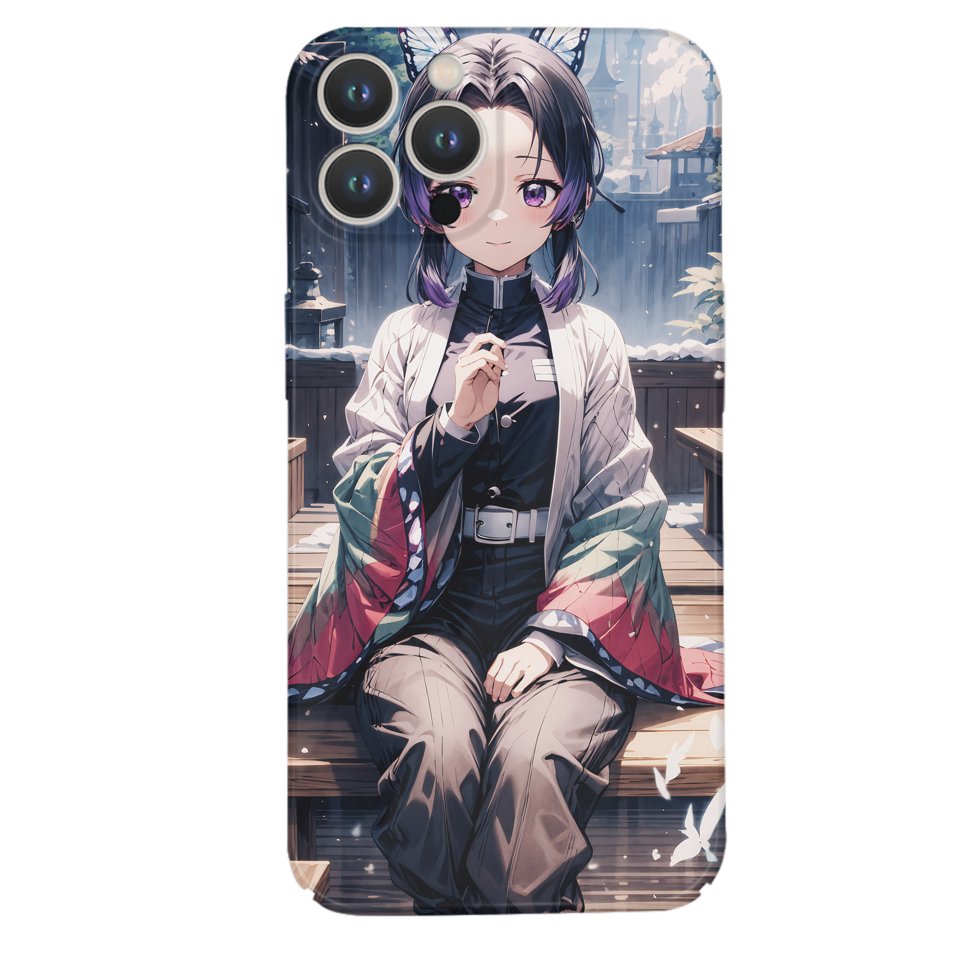 （画像用） 鬼滅の刃（きめつのやいば）蟲柱-胡蝶 しのぶ／こちょう しのぶ Kochou Shinobu 【iPhone 14シリーズ対応】ハードケース